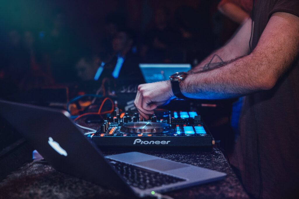 Person Playing Dj Turntable